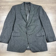 Jos A Bank 100 Camel Hair Blazer Sport Coat Mens 43R Dark Gray Charcoal Heather