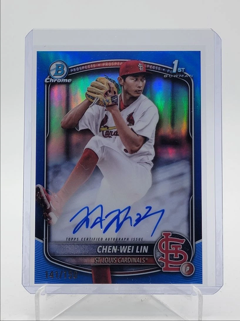 CHEN-WEI LIN 2025 BOWMAN CHROME 1ST BLUE REFRACTOR AUTO /150 Q3967