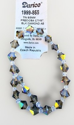 Preciosa Crystal Bicone Beads Crystal Black Diamond AB 3-6mm 7  Stand