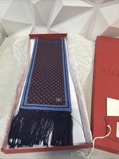 VALENTINO Plusdepois Silk Twill Scarf Navy An...