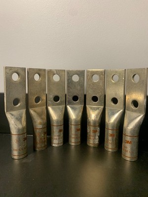 Lot Of 7 ( seven) 3M 31166 2- Hole Lug Compression Connector 500MCM  Brown