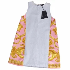 Versace Dress Sleeveless Denim Switch Overall Pattern Top Women's 40 Used MOLO-0
