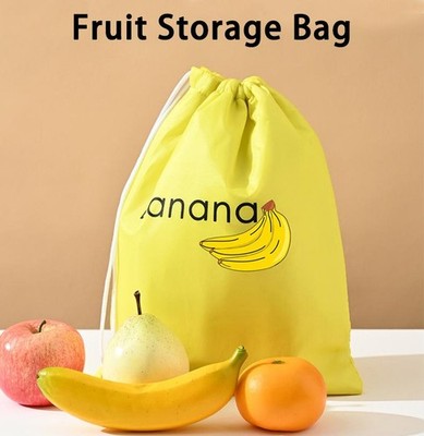 Banana Storage Bag Insulated Reusable Fresh-keep Fruit Holder with Drawstring