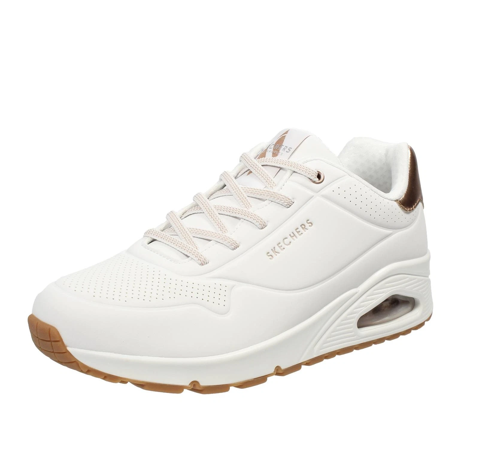 Skechers Uno Shimmer Away Slip On Memory Foam Bianco Taglia 35 [22cm] Donna