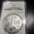 1999 $1 1-oz American Silver Eagle NGC MS69 Brown Label