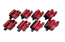 (8) Ton's Ignition Coil GM LS L-Series Truck Engine 1999-2007 Red Square Coils