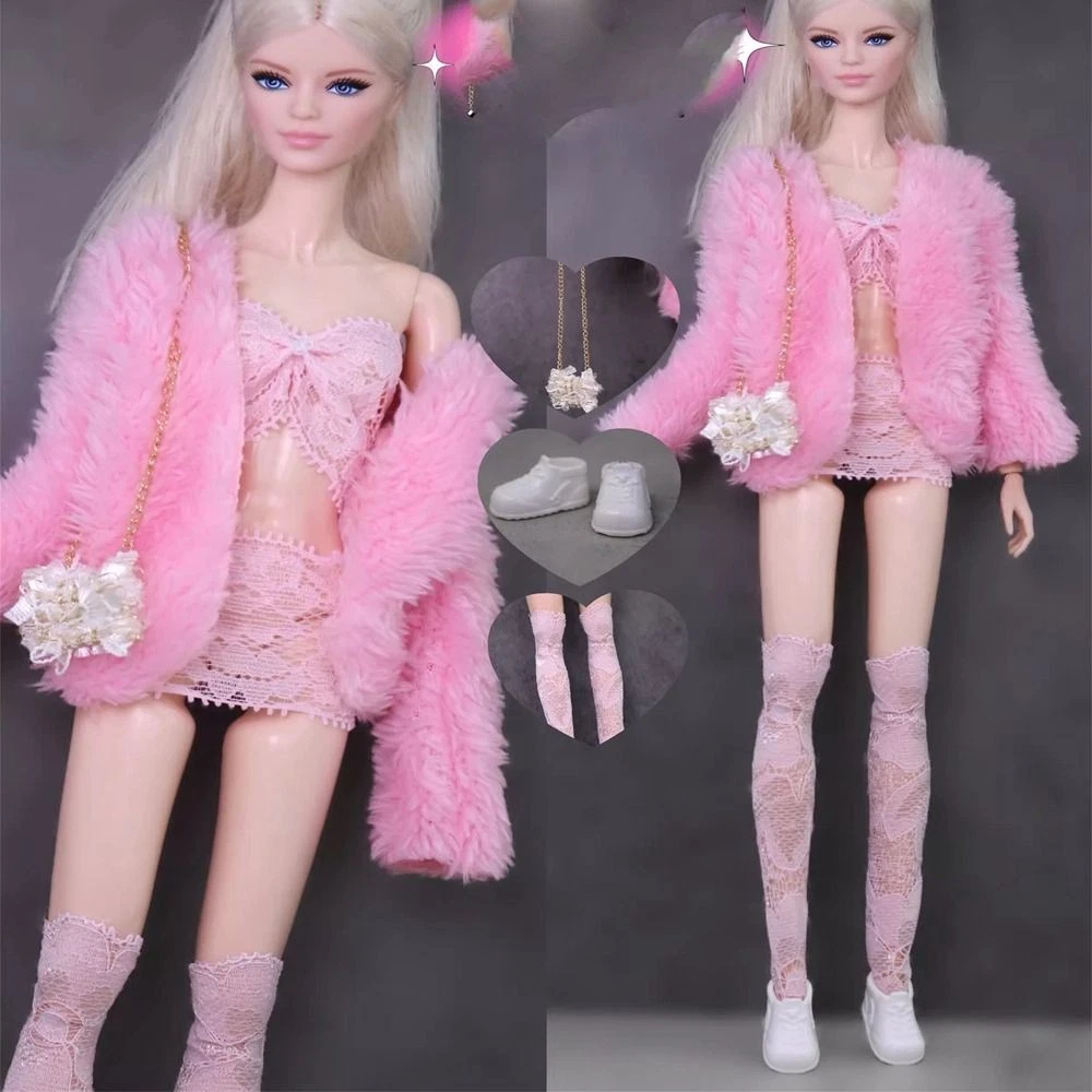 VETEMENTS Fashion Doll vestiti da festa casual indossa cappotto di peluche 11 5" bambola 1 6 bambole BJD