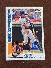 2019 Topps 1984 OSCAR MERCADO Indians In-Person Signed  AUTO