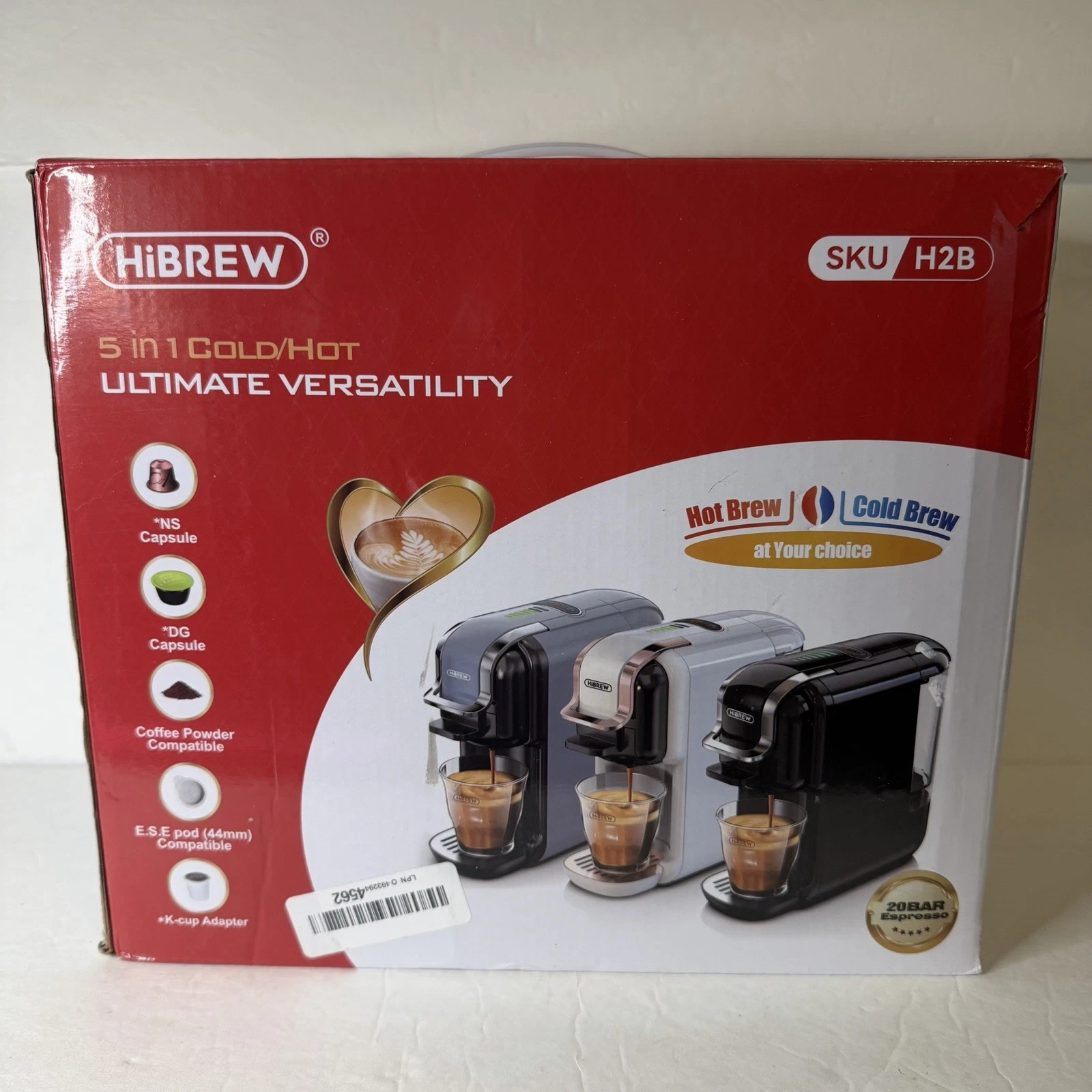 HiBREW H2B 5-in-1 Pods Coffee Maker 19 Bar Espresso Machine- Black -NIB
Opens in a new window or tab