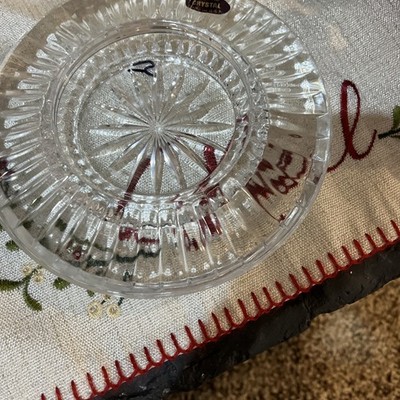 NWT DePlomb 24% Lead Crystal Wine Bottle Coaster, Pillar Candle Holder  7  USA