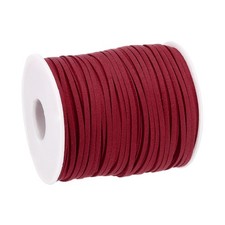 49.21 Yard 2.6mm Flat Leather Cord Suede String for DIY Crafts, Wine Red 1 Roll
