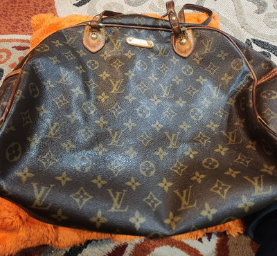 Louis Vuitton Monogram Speedy Brown Satchel Top Handle Zip Lock Gold Medium