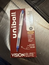 Uniball Vision Elite 69024, Blue Ink, 0.8mm Bold Pt. Rollerball Pens, Box of 12