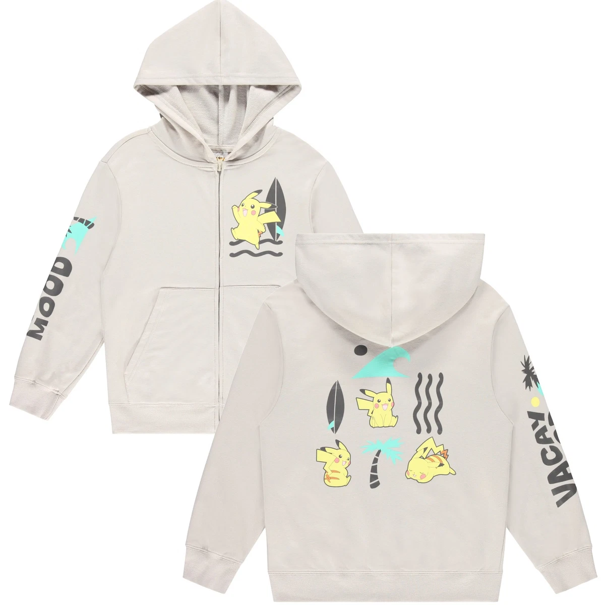 Pokémon Hoodie voor jongens van 7-14 jaar, Pikachu Charizard MewTwo Gengar, sherpa, fleece, sluiting, scharnier, cadeau, anime, zwart., 9-10 jaar
