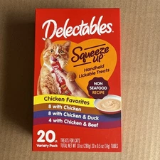 Delectables Squeeze Up Lickable Cat Treat Variety Pack, 20ct EXP 09/26