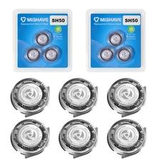 3/6PCS SH50 Replacement Heads Compatible with Philips Norelco Shavers S5000