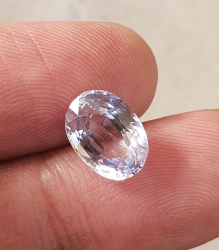 3.94 Ct Flawless Oval Cut Ceylon Cornflower Light Blue Sapphire Lab Grown Gems - Picture 5 of 10