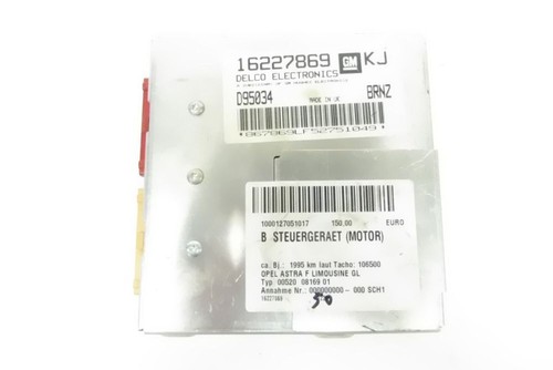 Steuergerät Motor 16227869 OPEL ASTRA F (56_, 57_) 1.6I 16V