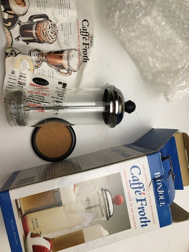 Vintage 1996 BonJour CAFFE FROTH BJ7001-17 French Presses - Silver/Black/Clear - Bild 1 von 4