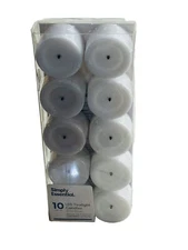 Simply Essential Set Of 10 LED Tealight Candles, White-Brand New-SHIP N 24 HOURS