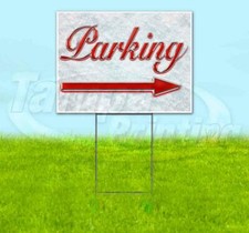 PARKING RIGHT ARROW Yard Sign Corrugated Plastic Bandit Lawn Decorations USA