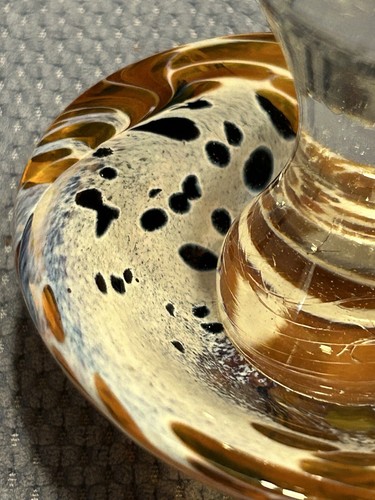 Vintage Art Glass Paper Weight Toadstool Mushroom Brown White 3.25 inches High - Picture 8 of 15