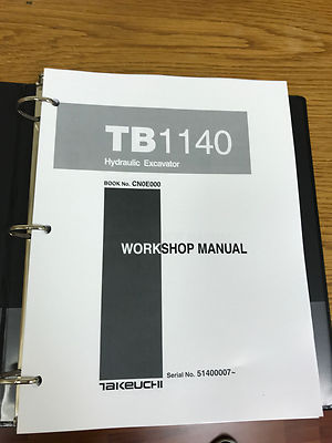 Takeuchi Tb1140 Hydraulic Excavator Workshop Service Repair Manual
