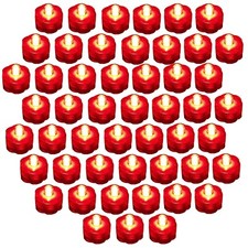 50 Pack Red Submersible Waterproof Underwater Battery LED Tea Light Wedding