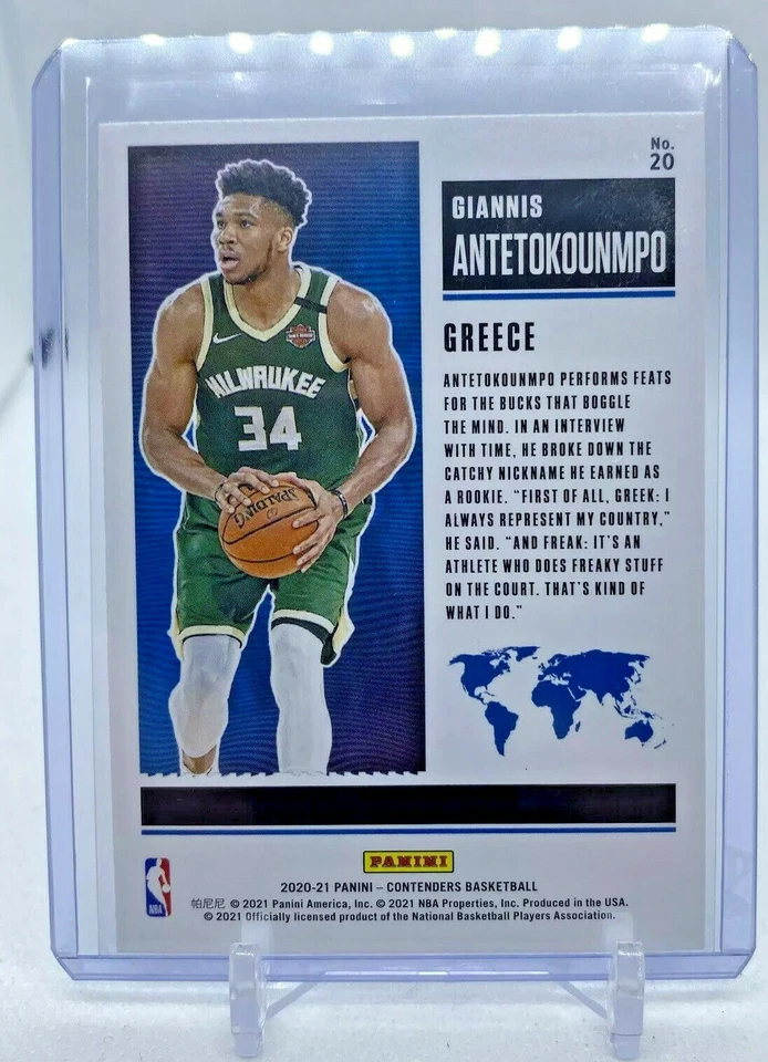 2020-21 Panini Contenders International Ticket Giannis Antetokounmpo Red Foil - Image 2 of 2