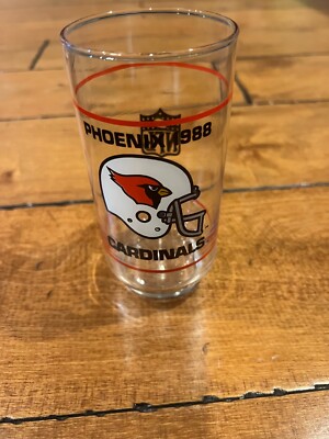 Vintage 1988 PHOENIX CARDINALS FOOTBALL NFL MOBIL Glass