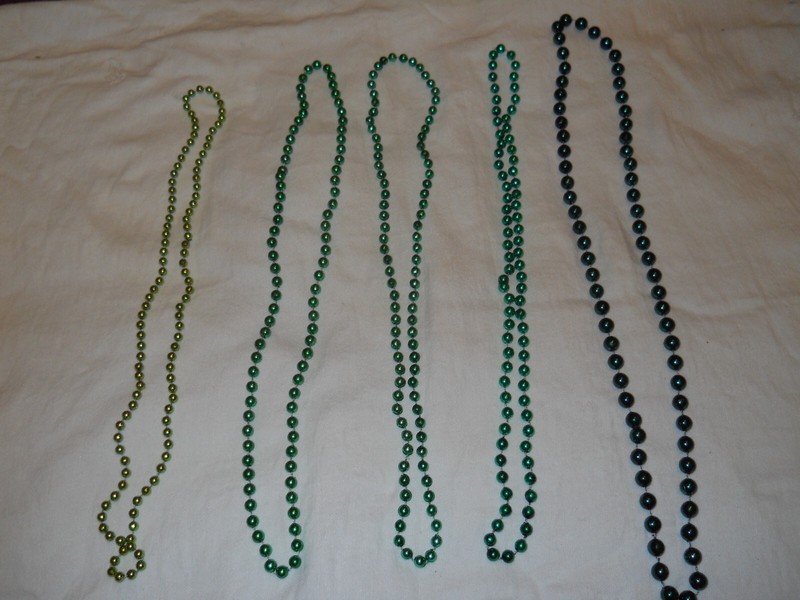 NEW ~  GREEN  Bead Necklaces ~ 18 inch  Lot of 5