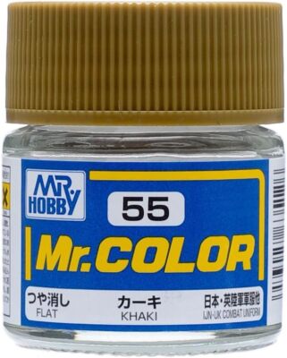 Mr. Hobby C55 Mr. Color Flat Khaki Lacquer Paint 10ml - US
