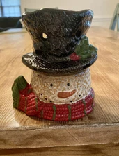 Yankee Candle Christmas Holiday Snowman Head Tart Warmer Tealight Burner 2012