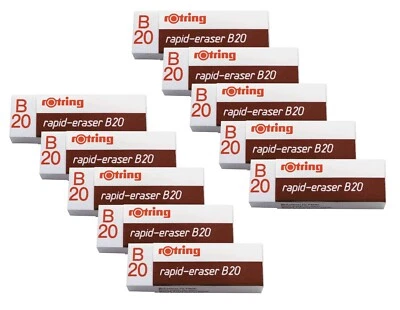 10 x rotring Radierer rapid-eraser B20 Radiergummi Radierer Eraser