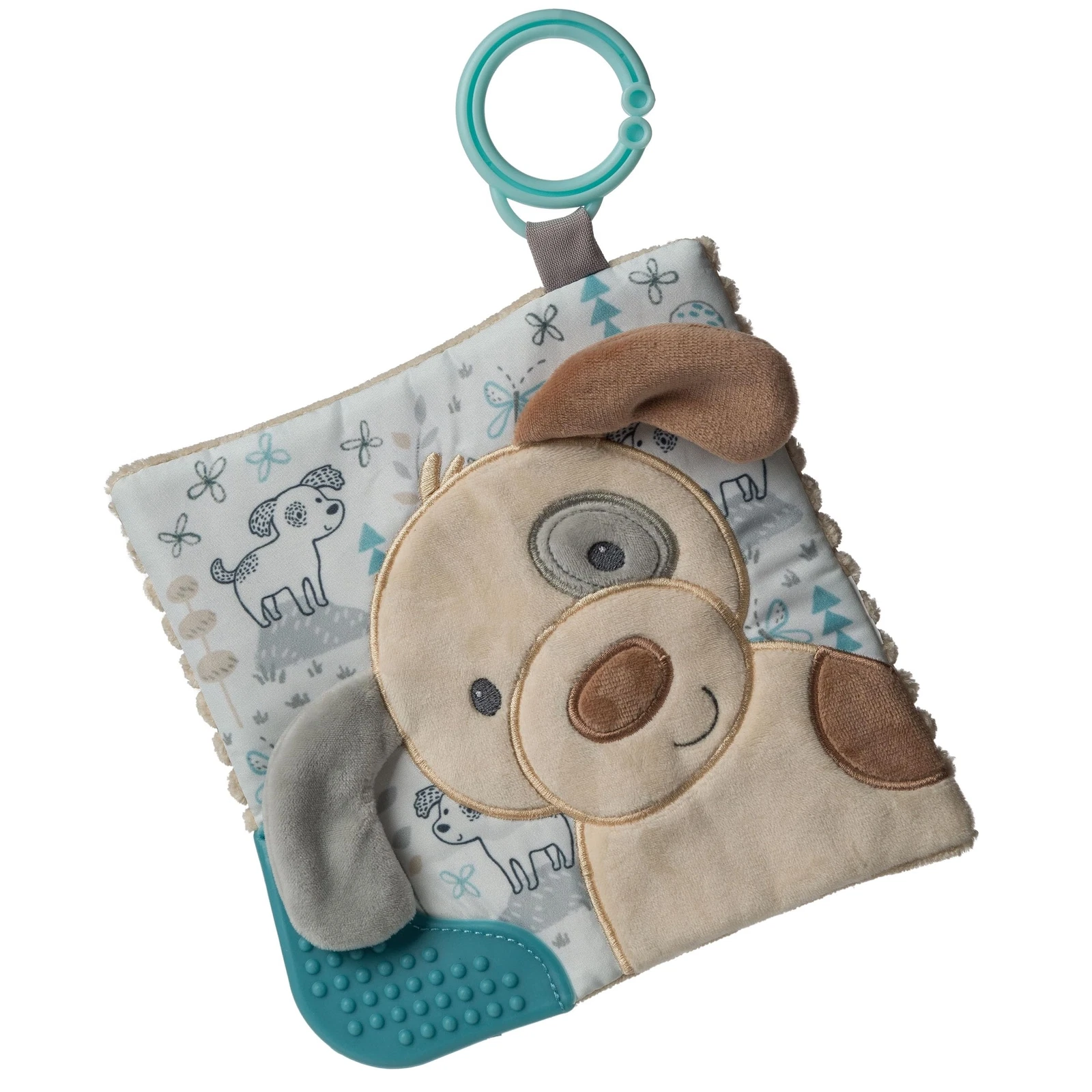 Sparky Puppy Teether Crinkle Toy 6x6 Inches BPA Free Soft Baby Activity Toy