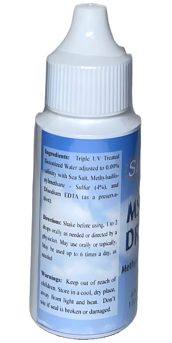 Sun Star Organics MSM Liquid Drops - 1 oz (2 PACK)
