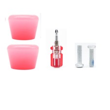 Roller Skate Toe Stops with Screwdriver Rubber Brake Stoppers Block Set, Pink