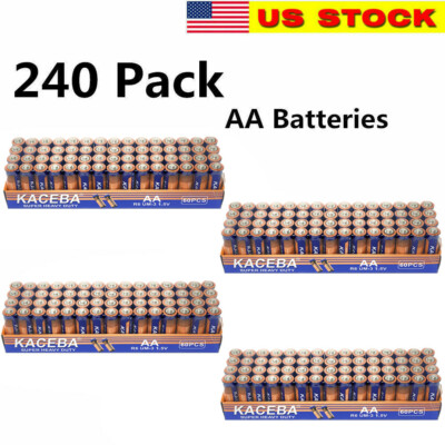 240 Pcs AA Batteries Extra Heavy Duty Battery 1.5v. for Home Wholesale Lot New
