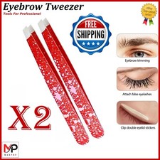 Eyebrow Tweezer Hair Remover Stainless Steel Professional Makeup Slanted Tip