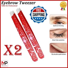 Eyebrow Tweezer Hair Remover Stainless Steel Professional Makeup Slanted Tip