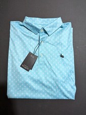 NWT MEN'S GREG NORMAN POLO, SIZE: L, COLOR: LIGHT BLUE/WHITE M5