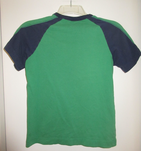 Hanna Andersson Green Blue Motorcycle Short Sleeve Top T-Shirt Boys sz 130 US 8 - Picture 2 of 2
