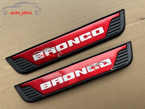 For Ford Bronco Steel Car Accessories Door Sill Protector Scuff Plate Trim Guard - Picture 8 of 14