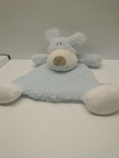 Nat Jules Blue Puppy Dog Lovey Rattle Security Blanket 13" With Feet