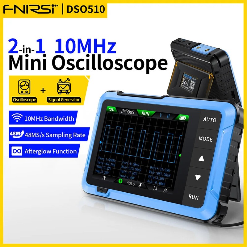 FNIRSI DSO510 Handheld Digital Oscilloscope Signal Generator 10MHz  48MSa/s Samp