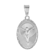 Ciondolo GESÙ in Argento 925 con Catena Italiana a Maglia Quadra