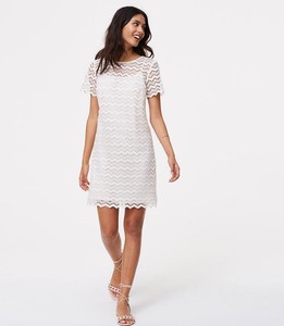 cream lace shift dress