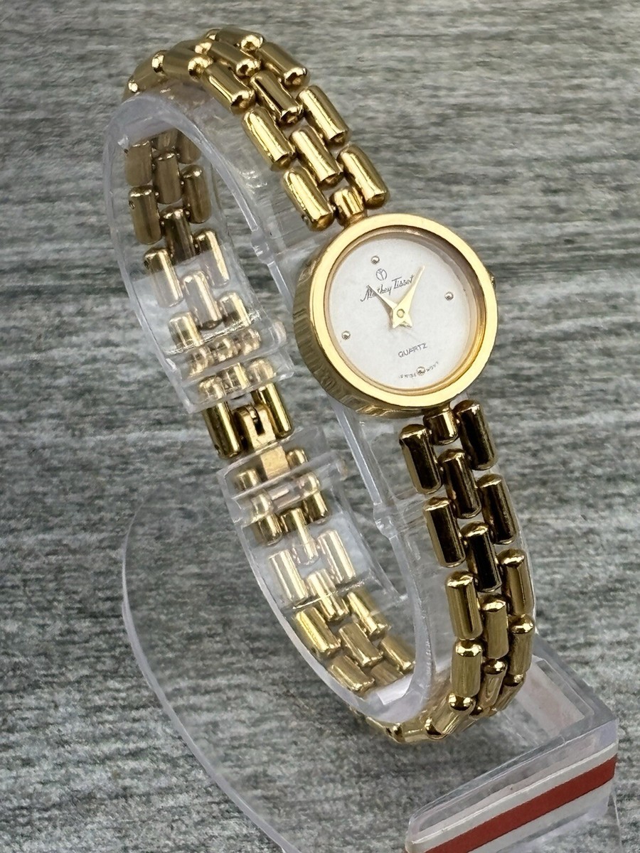 18k Gold Plated J Bovier Sapphire Crystal VTG Mathey Tissot