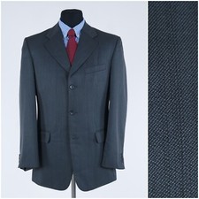 Mens Dark Grey Blazer 40R UK Size ZANTOS Sport Coat Jacket