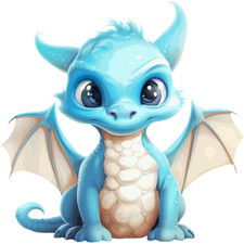 30 Custom Little Blue Dragon Personalized Address Labels